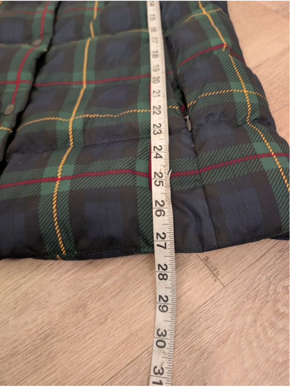 J Jill Women's Vest Tartan Plaid Quilted Down Puffer Vest Weather Transitional L - Picture 7 of 7